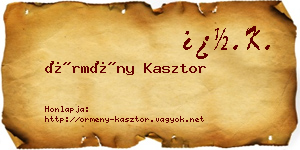 Örmény Kasztor névjegykártya